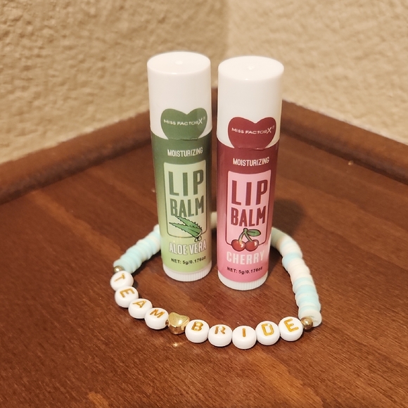 Miss FactoryX Other - Miss Factoryx Lip Balm Set - Aloe Vera and Cherry & Team Bride Bracelet